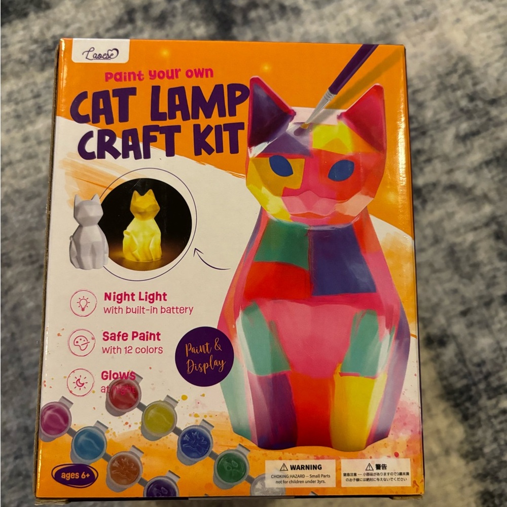 Paint Your Own Cat Lamp Craft Kit - Multicolor